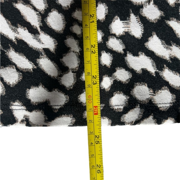 Rafaella 3/4 Sleeve Cotton Comfort Gold Zip Black White Abstract Blouse Top Sz L - Picture 8 of 8